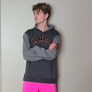 Man/woman hoodie, gray hoodie, Majestic